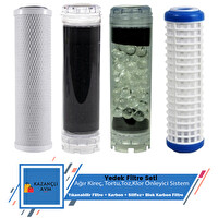 Sulook Lotto Filters Daire Bina Sayaç Girişi 4 Aşama Su Arıtma Cihazı Yedek Filtre Seti