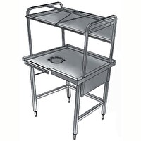 Electrolux Professional Bulaşık Kabul Tezgahı 1 Sıyırma Hunisi Basket Raflı Soldan Sağa - 1000x800 MM BHST1008L