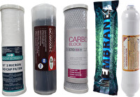 Sulook E-Water Su Arıtma Cihazı Filtresi 5'li Filtre Seti Çift Karbonlu Ekonomik Set
