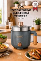Torima ETC01 Antrasit Çok Fonksiyonlu Elektrikli Çelik Tencere Buharlı Yağda Pilav Yemek Pişirme Makinesi