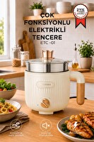 Torima ETC01 Çok Fonksiyonlu Elektrikli Tencere 1.6 L Buharlı Yağda Pilav Yemek Pişirme Makinesi  Bej