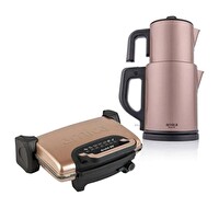 Arnica 2'li Özel Paket ST90022 Ayvalık Stil Tost Makinesi + Demli XL Çay Makinesi Rose