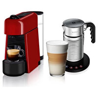 Nespresso Essenza Plus D46R Bundle Kırmızı Kapsüllü Kahve Makinesi