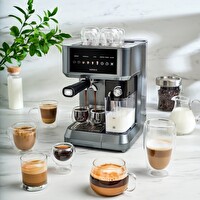 Karaca Mycaffe Barista S10 Entegre Süt Hazneli Otomatik Espresso Latte ve Cappuccino Makinesi - Galaxy Gri