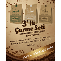 Noire Gurme Türk Kahvesi 3x250 G Set – Kakule Damla Sakızı Tarçın Aromalı %100 Arabica Kahve