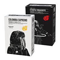 Noir Pit Coffee Co.Colombia Supremo ve Ethiopia Çekirdek Kahve 2x250 G
