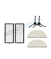 Roborock Q8 Max - Q8 Max Plus Siyah Uyumlu Yedek Hepa Filtre Yan Fırça Mop-6 Parça