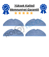 Roborock S8, S8 Plus, S8 Pro Ultra Uyumlu 4 Adet Mop Fiber Bez Paspas-Yüksek Kaliteli