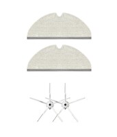 Roborock S6/S6 Pure Uyumlu Yedek Mop ve Yan Fırça-4 Parça