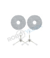 Robotyedek Roborock Q Revo Master Uyumlu Mop ve Beyaz Yan Fırça - 4 Parça