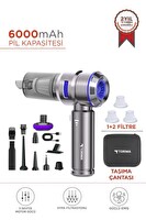 Torima HL-121 16.000 PA Emiş Güçlü 4in1 Üflemeli Şarjlı Araç Mini EL Süpürgesi Mavi