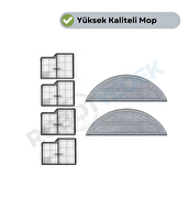 Robotyedek Roborock Saros 10 Uyumlu Hepa Filtre ve Mop - 6 Parça