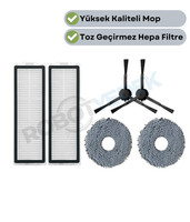 Robotyedek Xiaomi X20 Max X20 Pro (Plus Değil) Uyumlu Yedek Hepa Filtre Yan Fırça Mop-6 Parça
