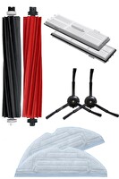 Rovexa Roborock S8 & S8 Plus & S8 Pro Ultra Uyumlu 7 Parça Siyah Yan Fırçalı Set