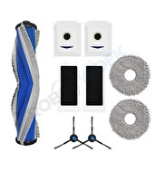 Robotyedek Ecovacs Deebot T30 Pro Omni Uyumlu Ana Fırça - Hepa Filtre - Yan Fırça - Mop - Toz Torbası 9 Parça