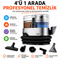 Omnex ArınMax Buharlı Koltuk Halı Yıkama Makinesi 17000Pa Çift Tanklı Profesyonel Buhar Temizleyici
