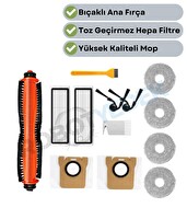 Robotyedek Xiaomi Vacuum 5 Pro Uyumlu Yedek Fırça Hepa Filtre Mop Toz Torba Seti - 13 Parça