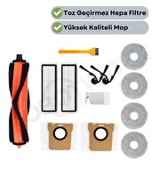Robotyedek Xiaomi S40 PRO OV71GL Uyumlu Yedek Fırça Hepa Filtre Mop Toz Torba Seti - 13 Parça