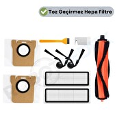 Robotyedek Xiaomi S40 PRO OV71GL Uyumlu Yedek Fırça Hepa Filtre Toz Torba Seti - 9 Parça