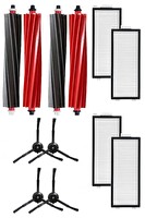 Rovexa Roborock QRevo Master Uyumlu 10 Parça Siyah Yan Fırçalı Set