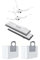 Rovexa Roborock S7 Max Ultra Uyumlu 2 Adet Hepa Filtre 2 Adet Beyaz Yan Fırça 2 Adet Toz Torbası