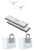 Rovexa Roborock S8 Sonic Uyumlu 2 Adet Hepa Filtre 2 Adet Beyaz Yan Fırça 2 Adet Toz Torbası