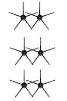 Rovexa Roborock S6 / S6 Pure Uyumlu 6 Adet Siyah Yan Fırça