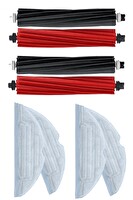 Rovexa Roborock S8 Sonic Uyumlu 2 Adet Ana Fırça 4 Adet Mop Fiber Paspas