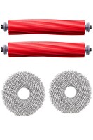 Rovexa Roborock QRevo L Uyumlu 2 Adet Ana Fırça 2 Adet Mop Fiber Paspas