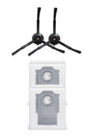 Rovexa Roborock QRevo Plus Uyumlu 2 Adet Siyah Yan Fırça 2 Adet Toz Torbası