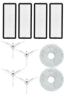 Rovexa Roborock QRevo MaxV Uyumlu 4 Adet Hepa Filtre 4 Adet Beyaz Yan Fırça 2 Adet Mop Fiber Paspas