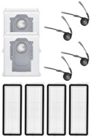 Rovexa Roborock QRevo Edge Uyumlu 4 Adet Hepa Filtre 4 Adet Yan Fırça 2 Adet Toz Torbası