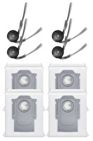 Rovexa Roborock QRevo Curv Uyumlu 4 Adet Yan Fırça 4 Adet Toz Torbası