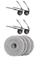 Rovexa Roborock QRevo L Uyumlu 4 Adet Yan Fırça 4 Adet Mop Fiber Paspas