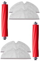 Rovexa Roborock Q7 Max Uyumlu 2 Adet Ana Fırça 4 Adet Mop Fiber Paspas