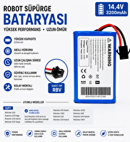 İnfostar Ecovacs Deebot 605 Uyumlu Robot Süpürge Bataryası 14.4V 3200 mAh Li-ion