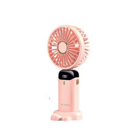 Torima F-19 Dijital Ekranlı Şarjlı 90 Derece Ayarlanabilir Başlıklı Mini Masa Fan Vantilatör Pembe