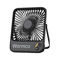 Warmco D3 10.000mAh Şarjlı Masaüstü Vantilatör Dijital Göstergeli Taşınabilir Powerbank Soğutucu Fan Siyah
