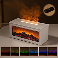 Ezere A4 Şömine Esintili Aromaterapi Difüzörü Ultrasonik Hava Nemlendici Beyaz