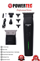 Powertec TR-375 3'ü 1 Arada Günlük Erkek Tıraş Bakım Seti (3 Başlıklı ve Ek Başlık)