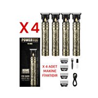 Powertec TR-1005 Şarjlı Sakal Ense Vücut Lazer Epilasyon Öncesi Tıraş Makinesi 4 Adet