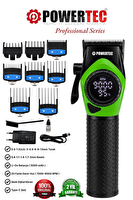 Powertec TR-5100 9000 RPM Dijital Ekran Şarjlı Berber Tipi Clipper Yeşil Profesyonel Saç Tıraş Makinesi