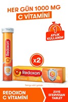 Redoxon C Vitamini 15 Efervesan Tablet 2li Paket I 1000 Mg C Vitamini İçeren Takviye Edici Gıda