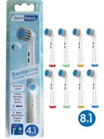 Rovexa Sensetive - Ekstra Yumuşak Oral B Şarjlı Diş Fırçası Yedek Başlığı - 8 Adet Yedek Başlık