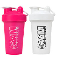 Cool Shaker Gym 550 ML Ölçekli ve Sızdırmaz Kapaklı Protein Shaker 2'li Set Pembe-Beyaz