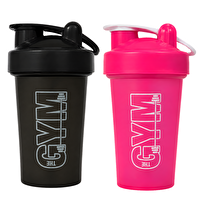 Cool Shaker Gym Shaker 550 ML Ölçekli ve Sızdırmaz Kapaklı Protein Shaker 2'li Set Siyah-Pembe