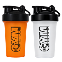 Cool Shaker Gym 550 ML Ölçekli ve Sızdırmaz Kapaklı Protein Shaker 2'li Set Turuncu-Şeffaf