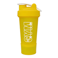 Cool Shaker Gym Smart Shaker 550 ML Ölçekli ve Sızdırmaz Kapaklı Saklama Hazneli Protein Shaker Sarı
