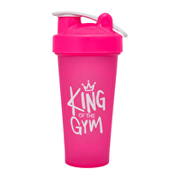Cool Plastik King Of The Gym Shaker 650 ML Ölçekli ve Sızdırmaz Kapaklı Protein Shaker Pembe