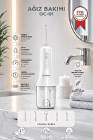 Torima OC01 Dijital Ekranlı Şarjlı Ağız Duşu 4 Modlu Taşınabilir Ağız Bakım Cihazı Beyaz
